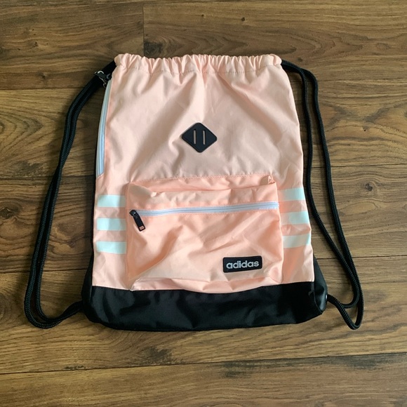 adidas Handbags - Adidas Pink/Black Draw String Bag